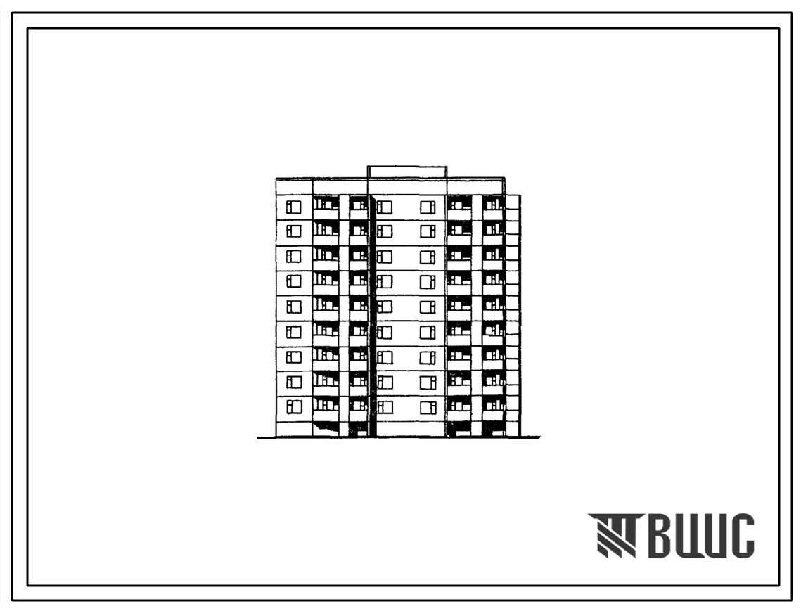 Типовой проект 135-0332с.13.87 9-этажная блок-секция на 27 квартир торцевая правая 2-3-4 для Бурятской АССР