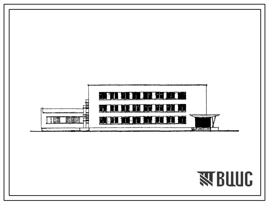 Фасады Типовой проект 254-5-1 Городская станция медицинской помощи с количеством высадов от 75 до 100 тыс. в год.