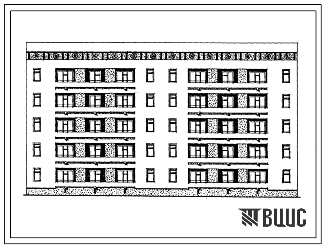 Типовой проект 63-059с.13.86 Блок-секция 5-этажная 20-квартирная рядовая с торцовыми окончаниями 3А.4А-5Б.2Б (для Азербайджанской ССР)