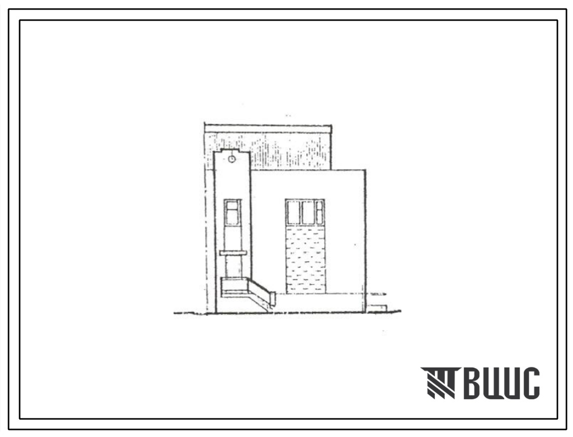 Типовой проект 000-958с.93  Блок-секция 2-этажная  1-квартирная левая (2Л) со стенами из кирпича (4Б)