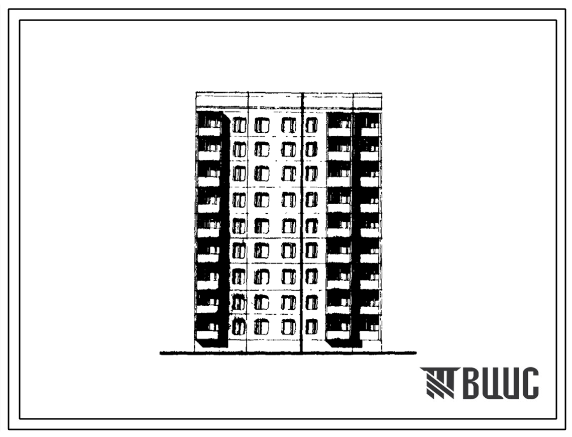 Типовой проект 135-0134с/1 Блок-секция девятиэтажная 27 квартирная торцевая левая (двухкомнатных 2Б — 9, трехкомнатных 3А — 9, пятикомнатных 5Б — 9). Для строительства в IВ и IД климатических подрайонах сейсмичностью 7 и 8 баллов в условиях строительства 