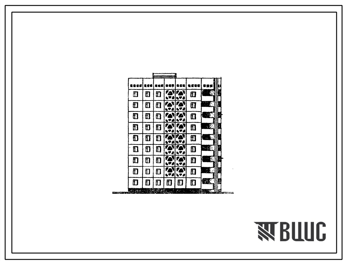 Типовой проект 148-011сп/1.2 Блок-секция 9-этажная 18-квартирная поворотная прямая правая 5Б.3Б. Для строительства в 4Г климатическом подрайоне (г.Ташкент) сейсмичностью 9 баллов на грунтах 2 типа просадочности.