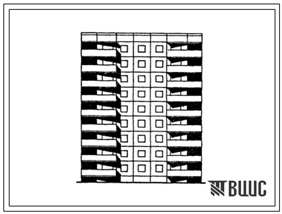 Типовой проект 121-0149.13.87 9-этажная рядовая блок-секция на 36 квартир 1.2.3.3. для строительства в Оренбургской области