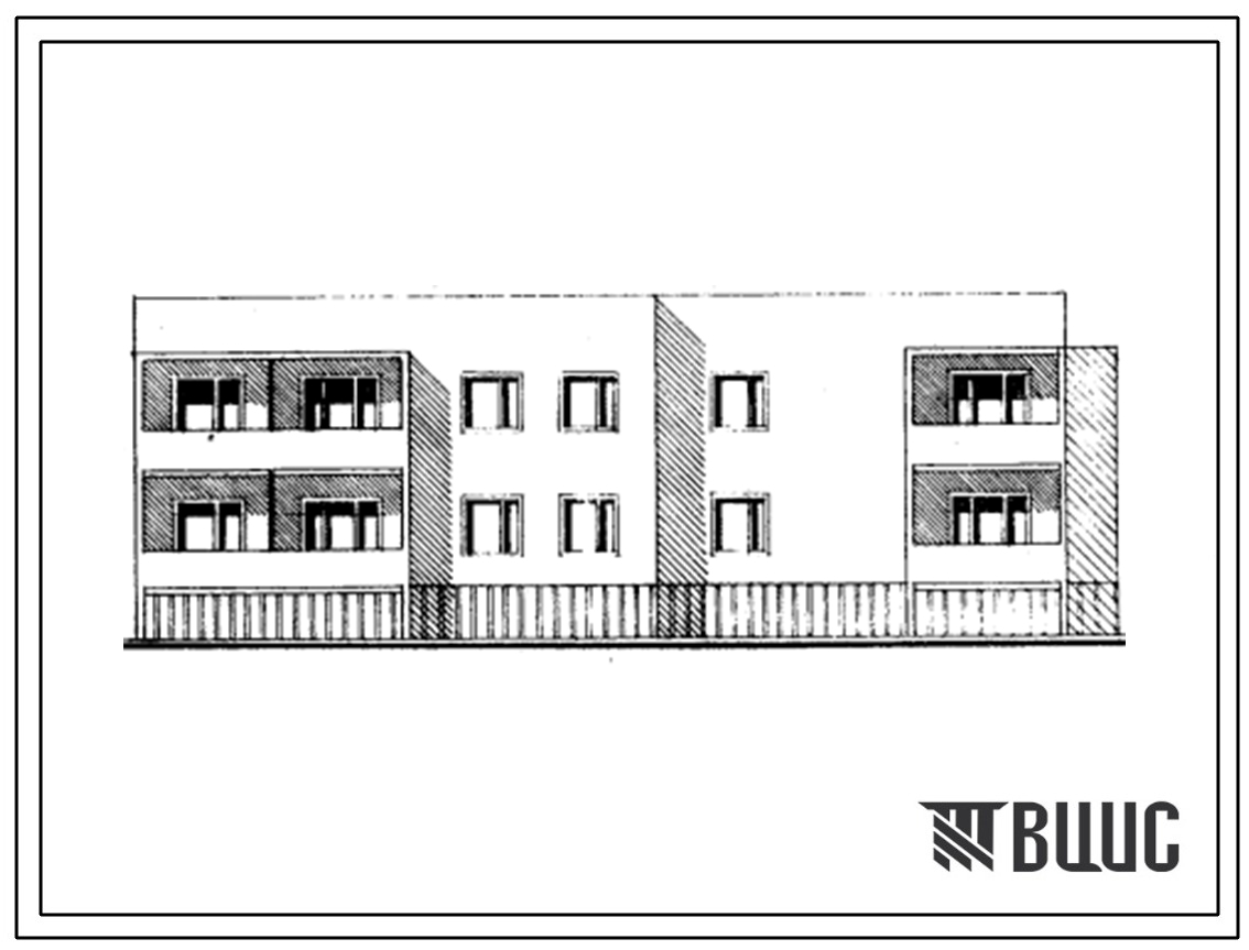 Типовой проект 85-028/1 2-этажная 8-квартирная блок-секция торцовая 3Б-2Б-2Б-2Б (правая)