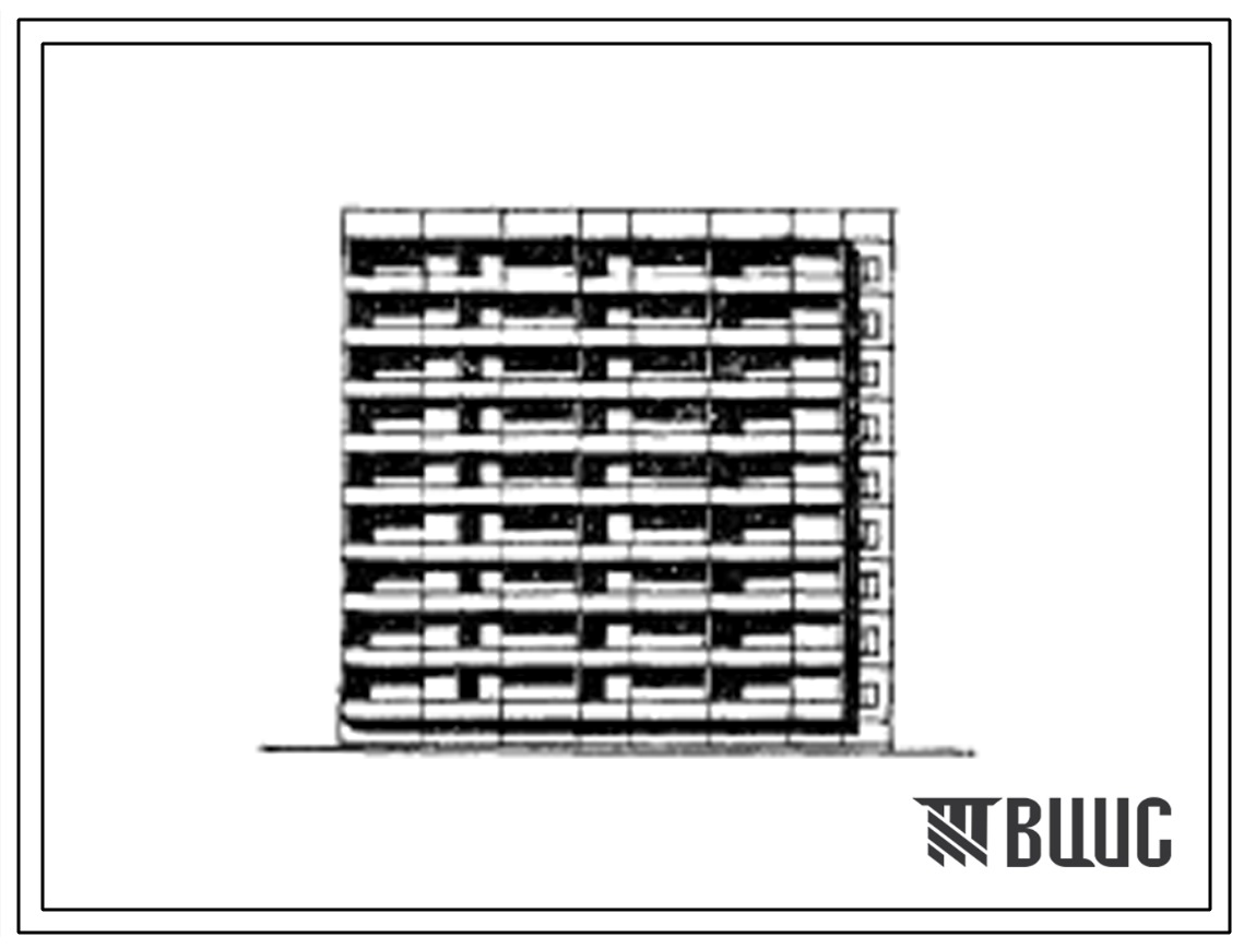 Типовой проект IТ-СП-02сп/I Блок-секция девятиэтажная 45-квартирная крайняя с правым торцовым окончанием (двухкомнатных 2Б — 27, трехкомнатных 3Б — 18).