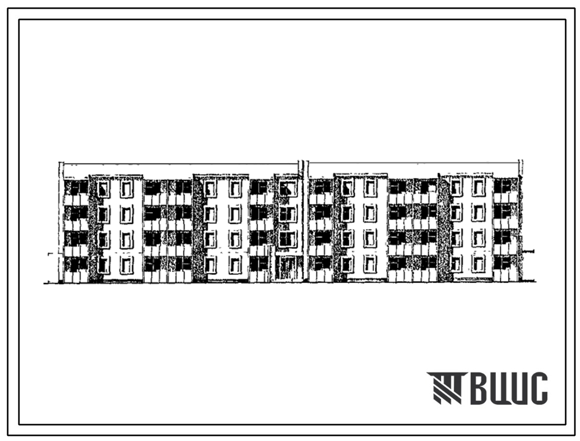 Типовой проект 134-77-160с.13.90 4-этажный 56-квартирный жилой дом со стенами из кирпича для престарелых граждан и инвалидов (для строительства в Узбекской ССР)