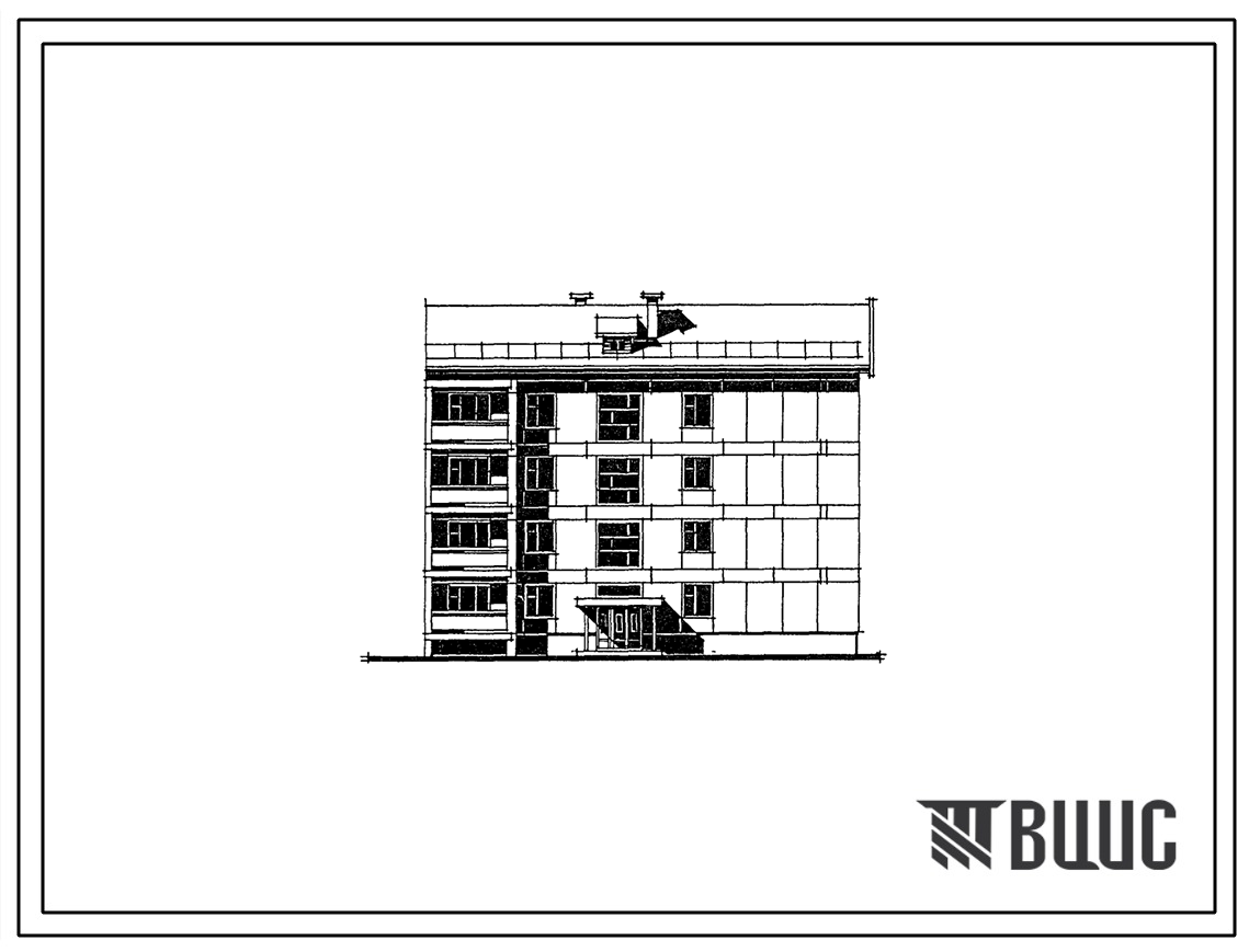 Типовой проект 24-0177.83 4-этажная 12-квартирная торцевая правая блок-секция. Для строительства во 2 и 3 климатических районах.