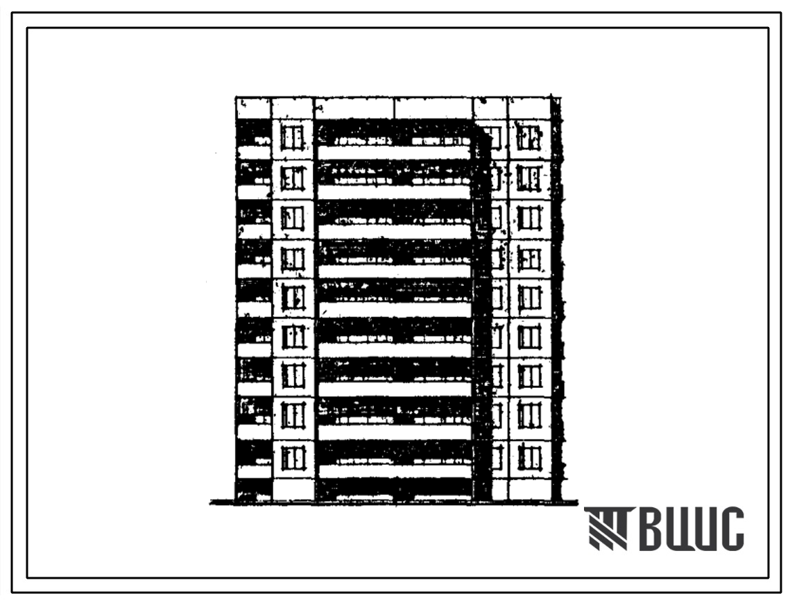 Типовой проект 93-037.84 Девятиэтажная блок-секция торцевая угловая правая на 36 квартир. Для строительства в городах и поселках городского типа