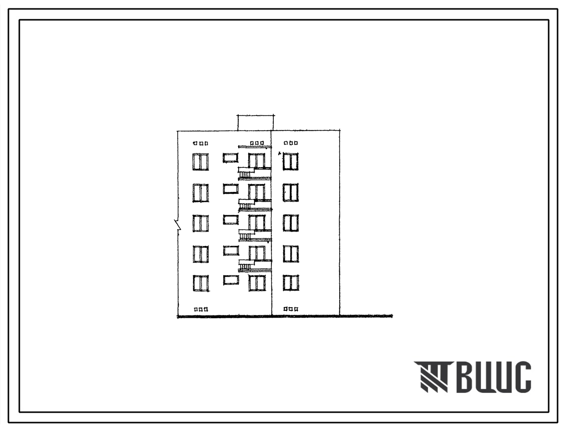 Типовой проект 109-037с Пятиэтажная одинарная блок-секция Т-2Б.4А правая на 10 квартир.