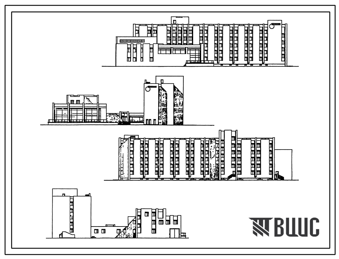 Типовой проект 284-5-19 Пятиэтажная гостиница на 210 мест 124 номера для строительства в 1В подрайоне, 2 и 3 климатических районах