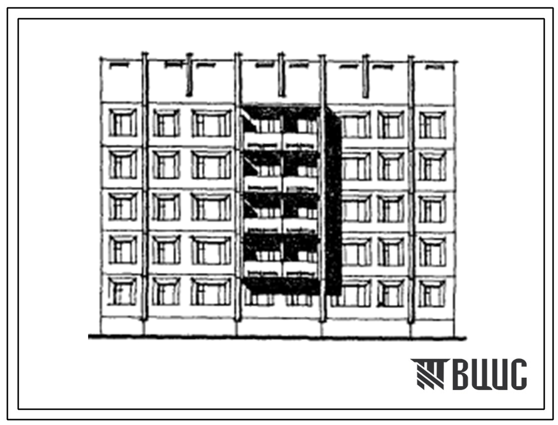 Типовой проект 135-0350.13.87 Блок-секция 5-этажная 20-квартирная рядовая 2-2-3-3. Для Коми АССР.