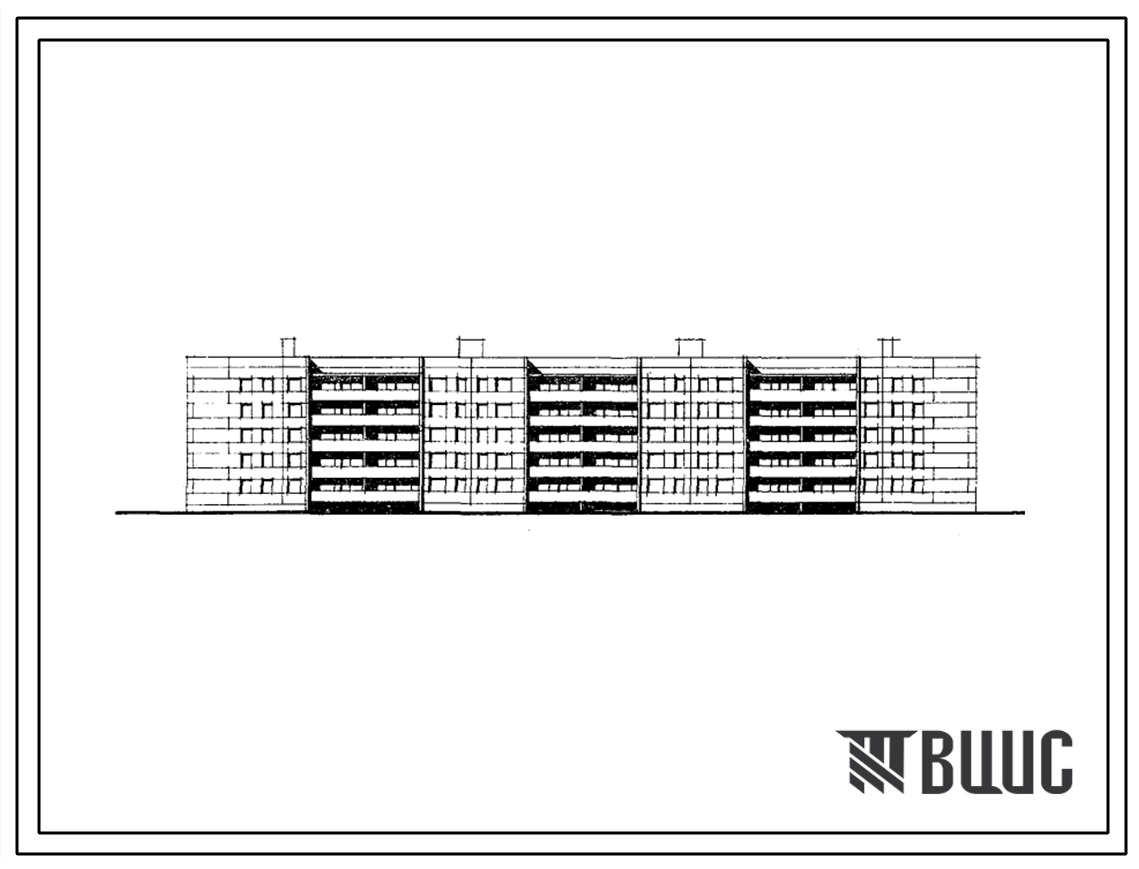 Фасады Типовой проект 113-88-3/1.2 5-этажный 6-секционный дом на 70 квартир. Для строительства во 2В климатическом подрайоне Белорусской ССР.
