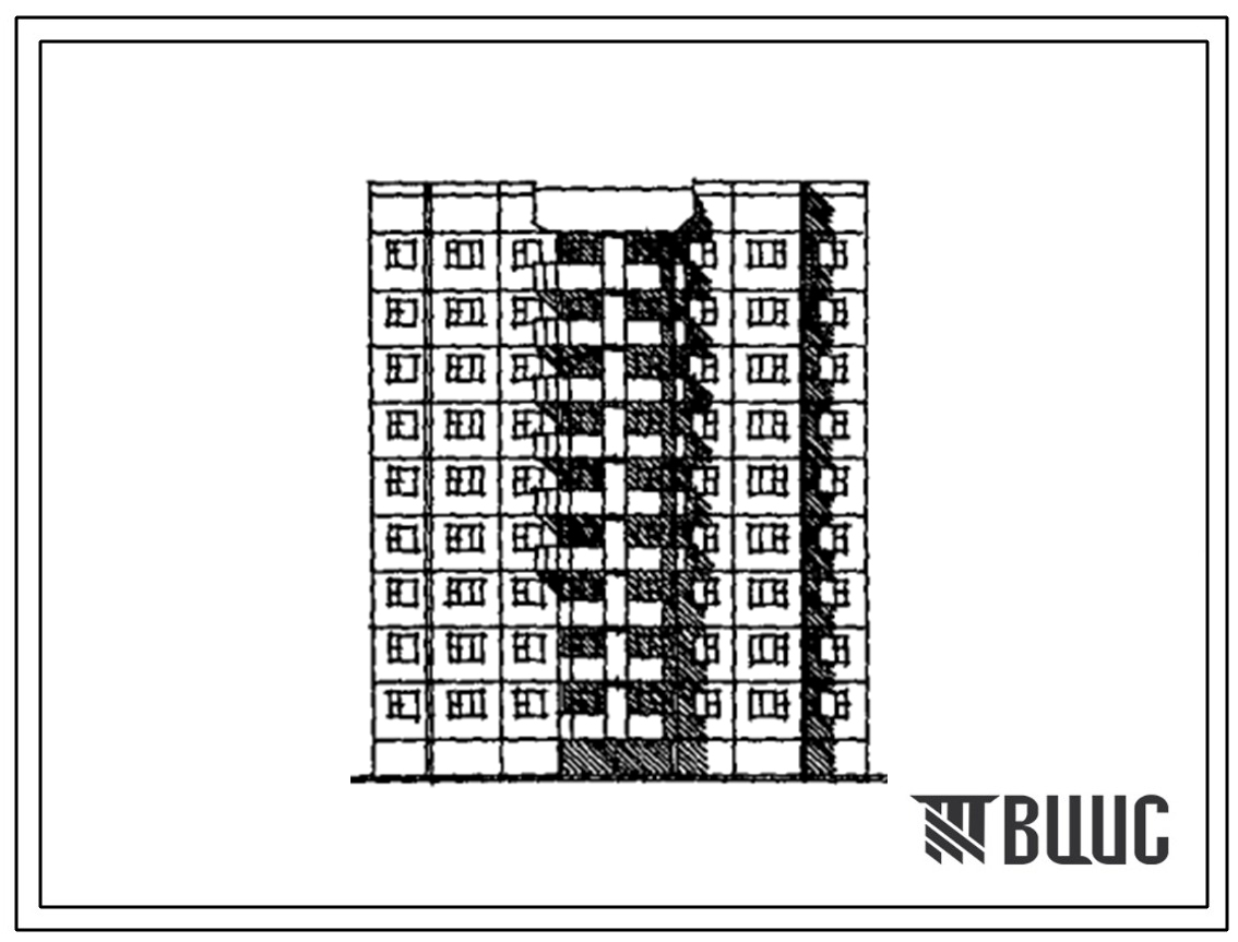 Типовой проект 112-081.90 Блок-секция 9-этажная 36-квартирная рядовая 2.2.3.3