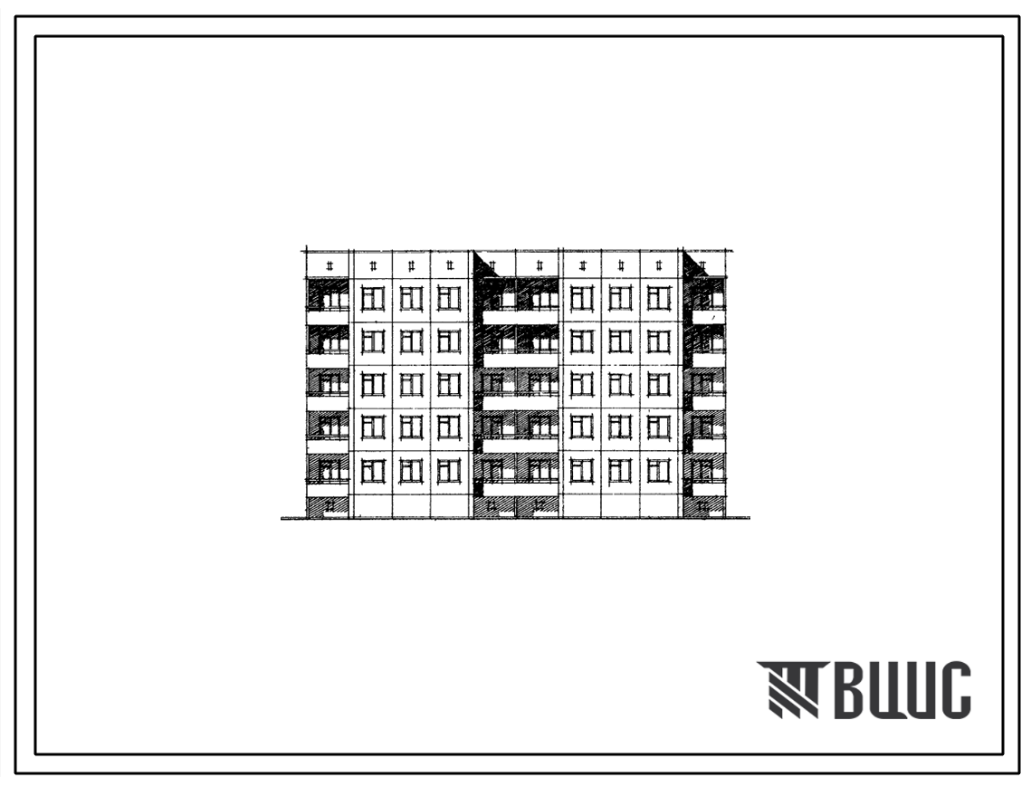 Типовой проект 93-014 Пятиэтажная 20-квартирная рядовая с торцевым окончанием блок-секция (трехкомнатных 3А-10, четырехкомнатных 4Б-10) с шагом поперечных стен 2,7 и 3,3 м. Для строительства во 2А климатическом подрайоне г.Архангельска