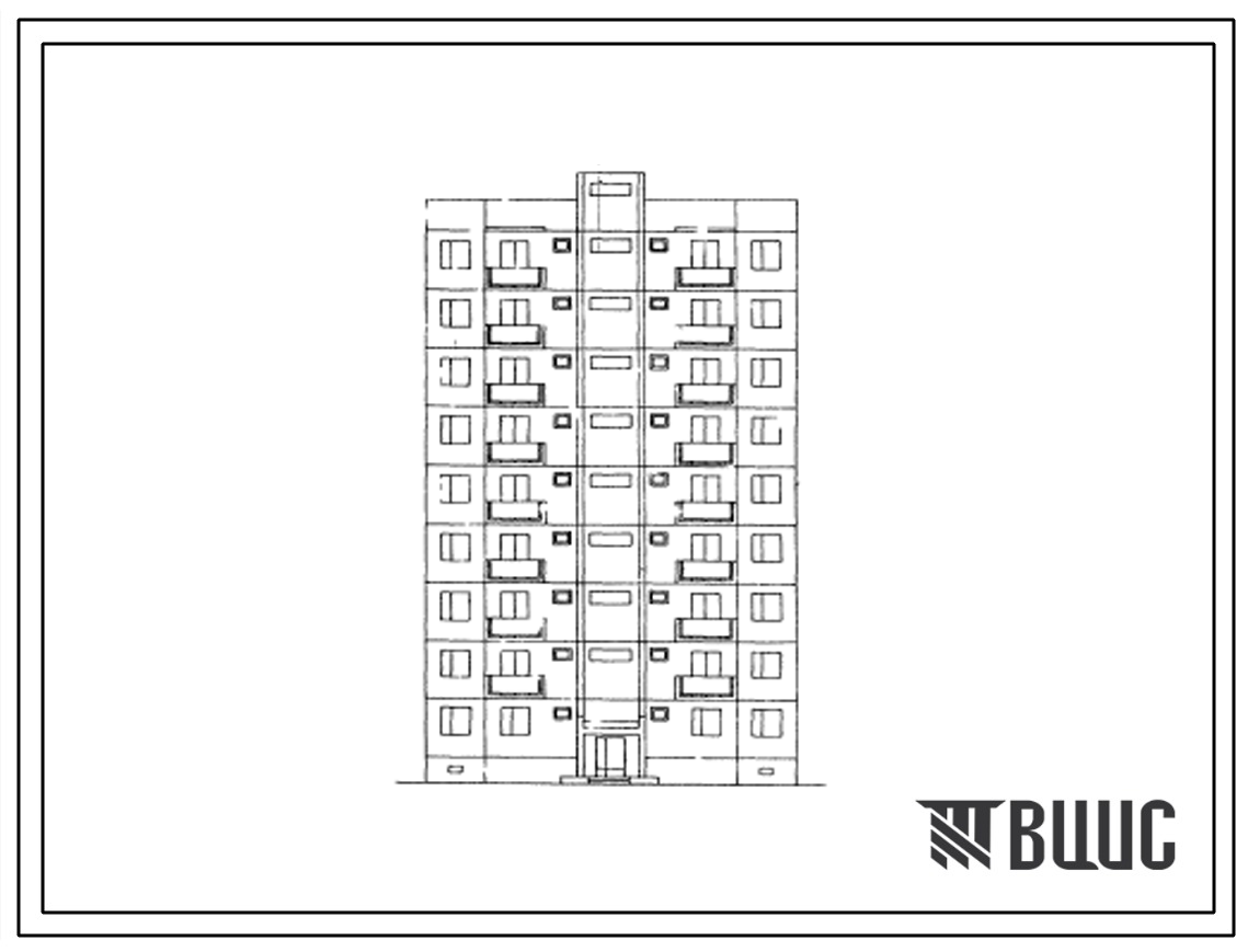 Типовой проект 127-01С/1 Девятиэтажная крупнопанельная рядовая блок-секция на 18 квартир (трехкомнатных 3А-18).