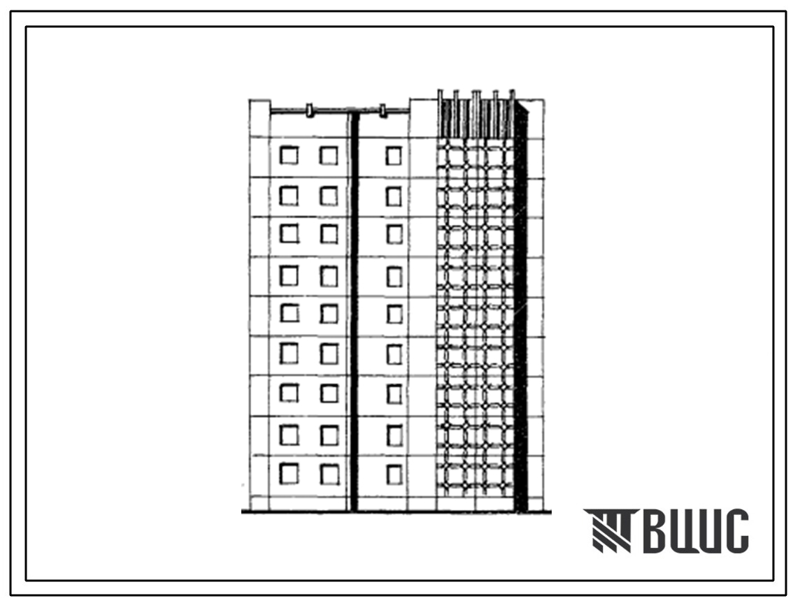 Типовой проект 135-0227.85 9-этажная 54-квартирная блок-секция 2Б-1А-1Б-1Б-1Б-1Б