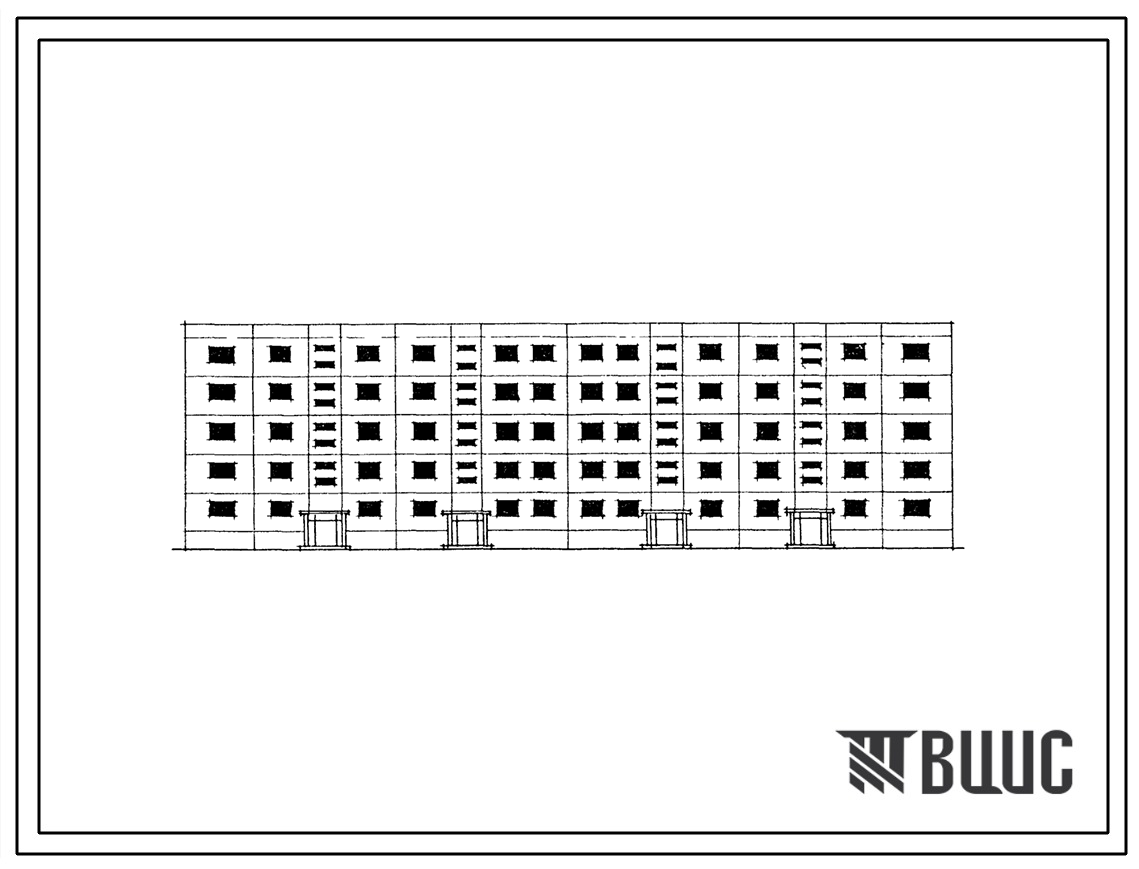 Типовой проект 111-60-1 5-этажный 4-секционный 50-квартирный крупнопанельный жилой дом
