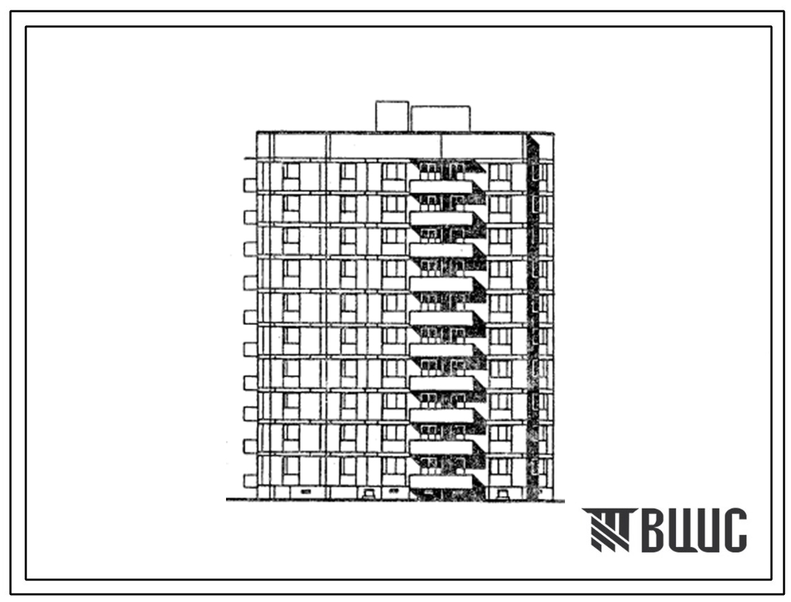 Типовой проект 81-023.13.88 Десятиэтажная блок-секция угловая левая на 50 квартир. Для Калининграда и Калининградской области