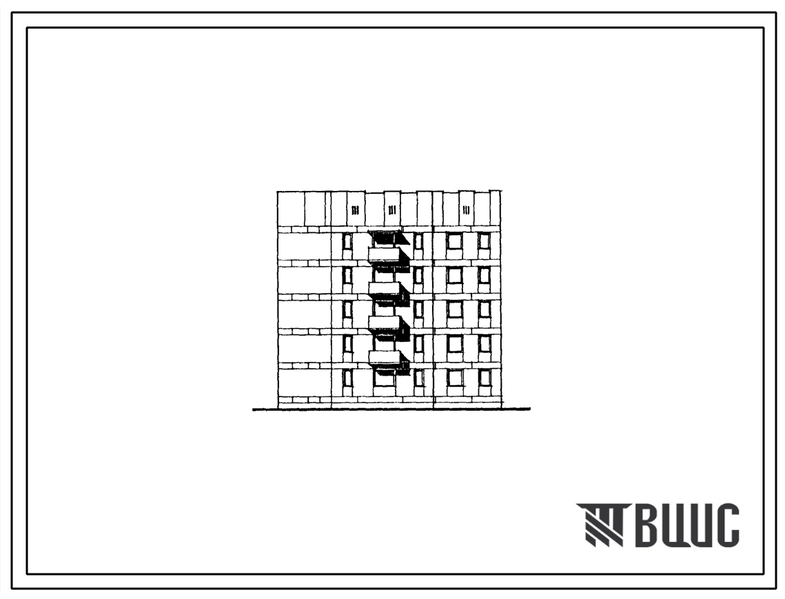 Типовой проект 174-039с.85 Блок-секция 5-этажная 1-секционная 15-квартирная поворотная правая с внутренним углом поворота 1Б.3А.3Б