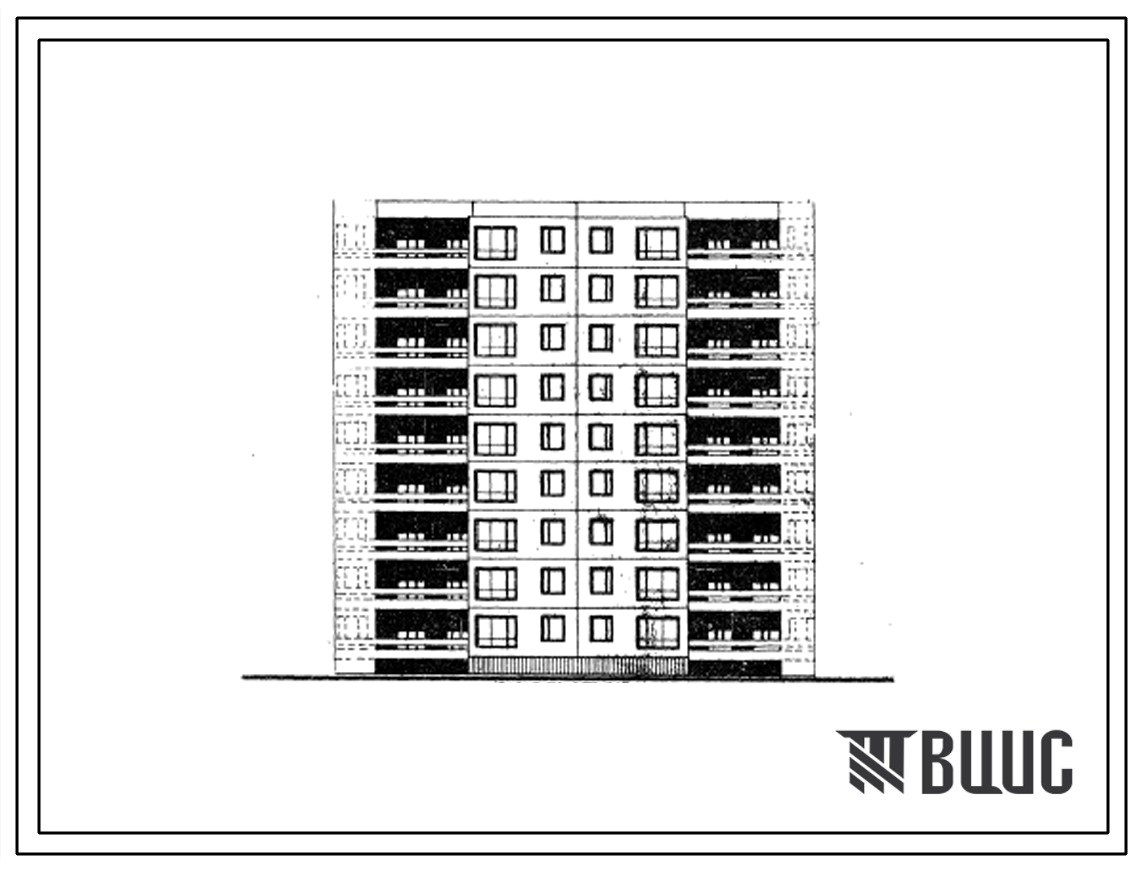 Типовой проект 99-018/1 Девятиэтажная блок-секция 1Б-2Б-3Б-4Б рядовая на 36 квартир.