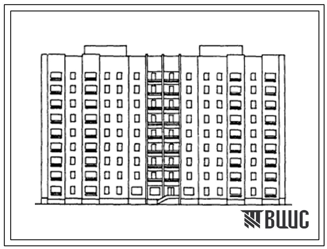 Типовой проект 118-153-26с.13.87 9-этажный 2-х секционный 70 квартирный жилой дом со стенами из монолитного железобетона с парикмахерской на 10 рабочих мест на первом этаже (для Грузинской ССР)
