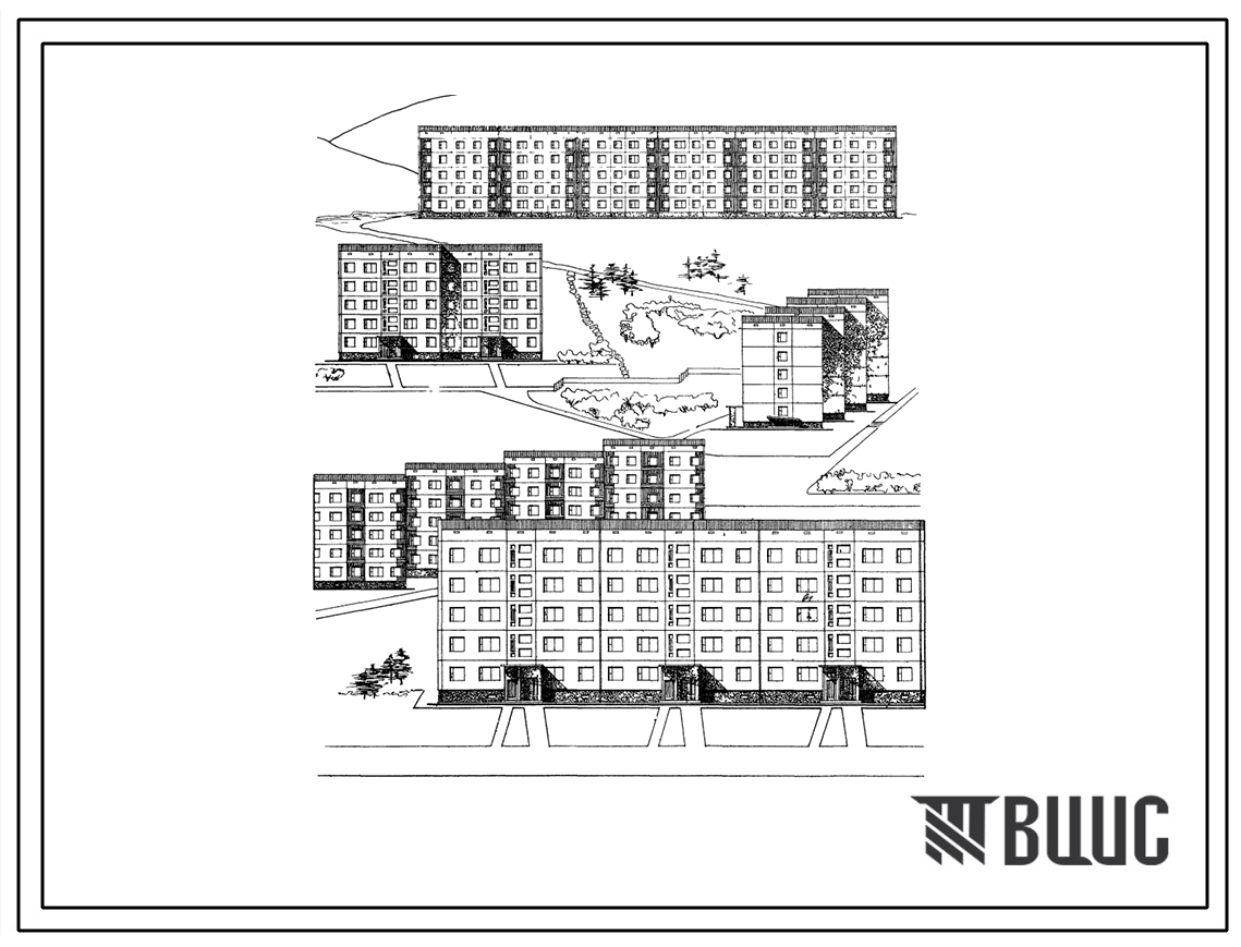 Типовой проект 122-07с 5-этажная крупнопанельная блок-секция рядовая левая на 15 двухкомнатных квартир 2Б, для строительства в г.Магадане и в 1 климатическом районе с сейсмичностью 7 баллов.