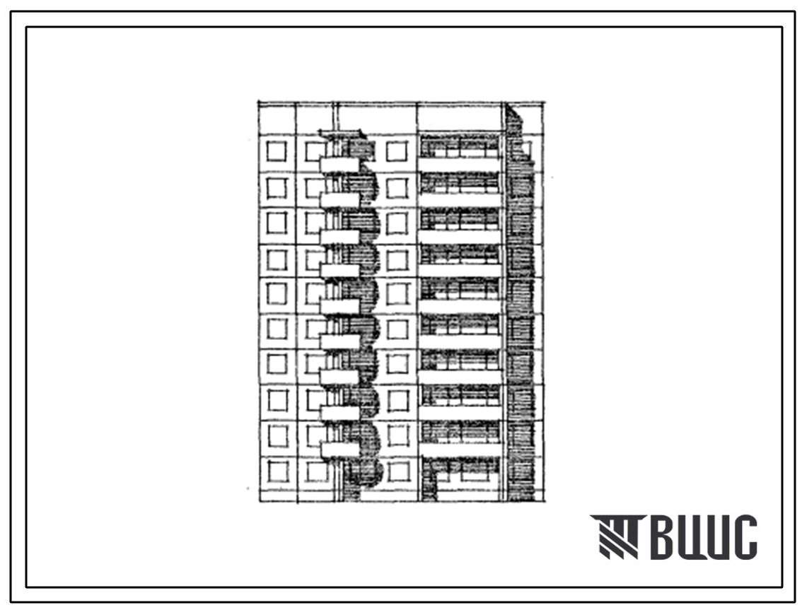 Типовой проект 141-022.13.87 Блок-секция 10-этажная 40-квартирная рядовая с торцовыми окончаниями 1-2-2-3 для города Свердловск