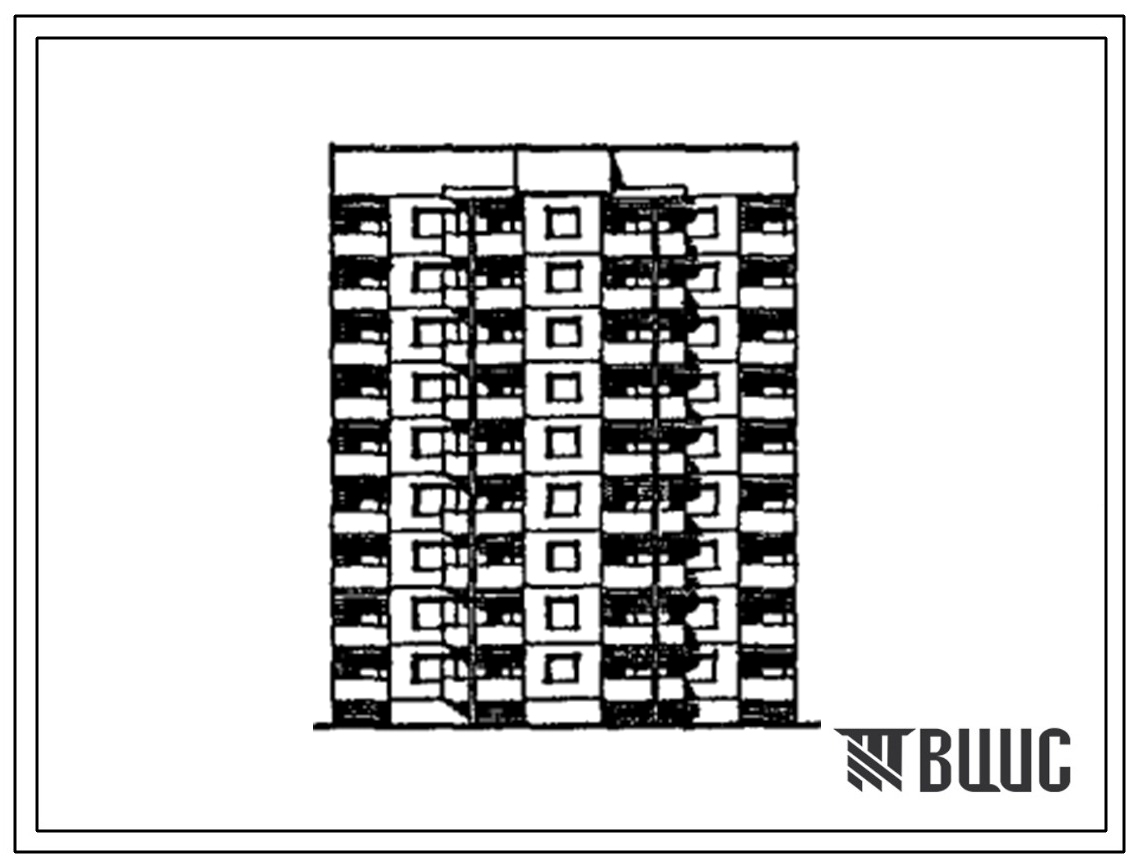 Типовой проект 120-048.13.89 Блок-секция 9-этажная 36-квартирная рядовая-торцевая 1-2-3-3 (для городского строительства в Литовской ССР)