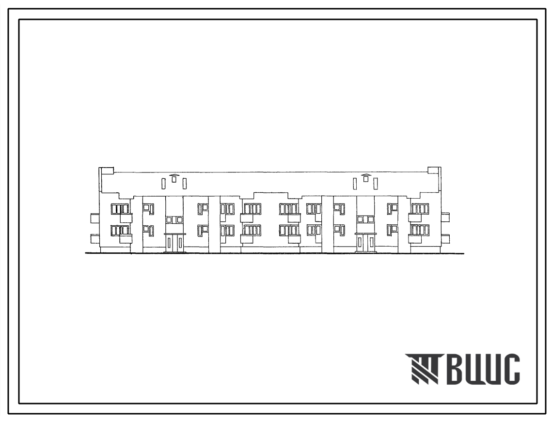 Типовой проект 114-12-123 2-этажный 2-секционный дом на 16 квартир (однокомнатных-4, двухкомнатных-8, трехкомнатных-4) со стенами из кирпича. Для строительства в 1В и 2В климатических подрайонах.