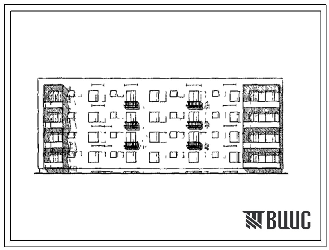 Типовой проект 98-026с 4-этажная блок-секция на 16 квартир 3А.2Б - 2Б-5А поворотная правая, обратная