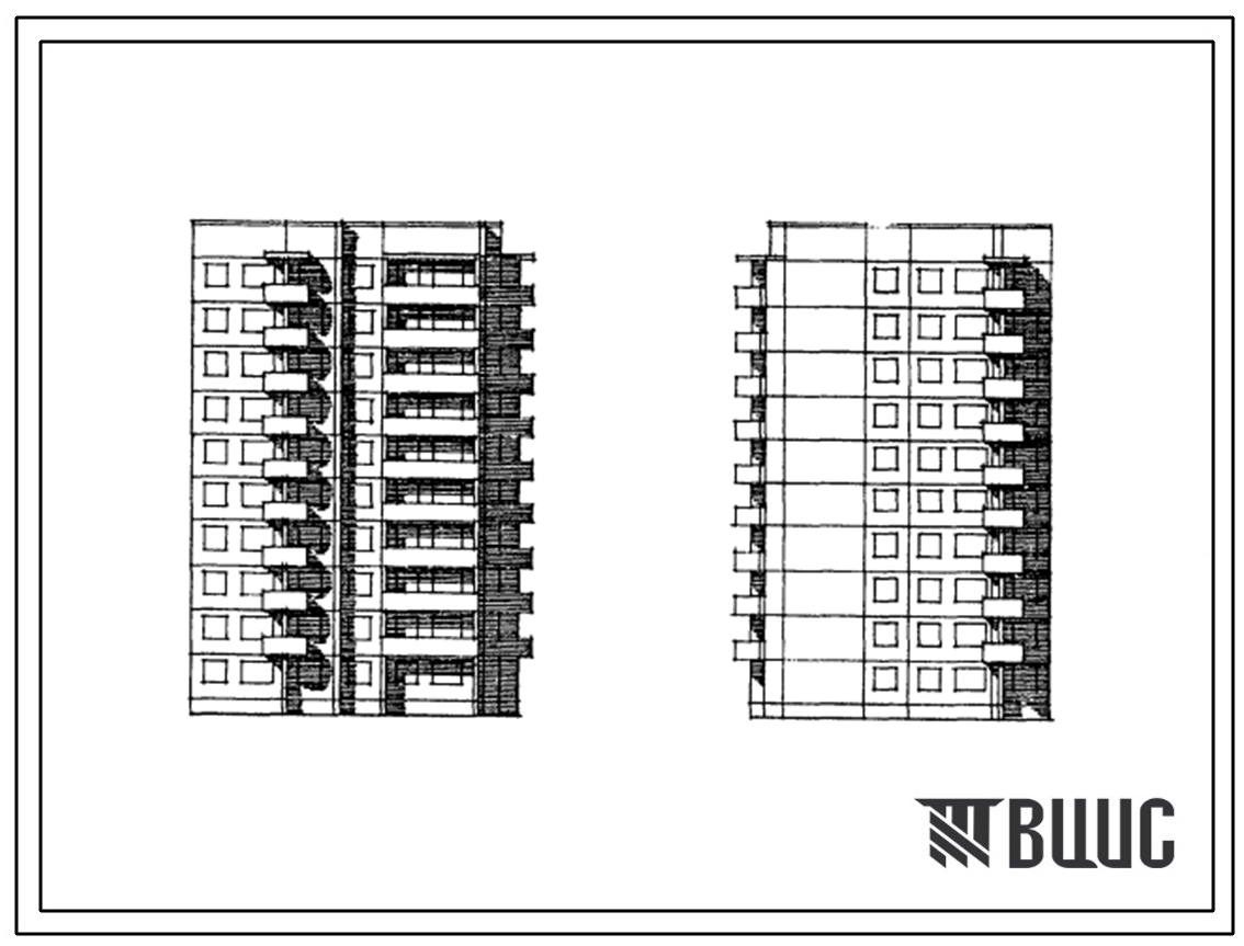 Типовой проект 141-031.13.87 Блок-секция 10-этажная 30-квартирная угловая с торцовыми окончаниями 3-3-3 в городе Свердловске