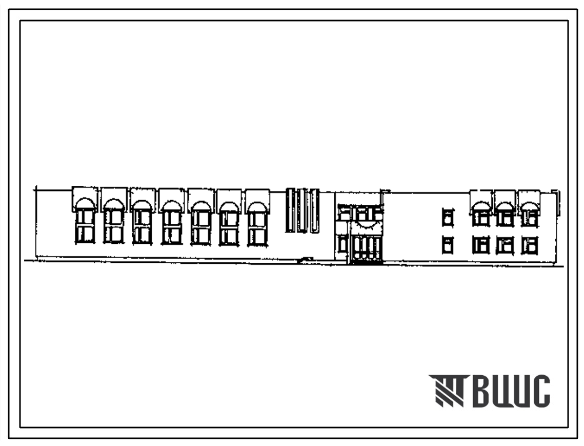 Типовой проект 224-1-430.84 Неполная средняя  школа на 9 классов (345-360 учащихся). Здание двухэтажное. Стены из кирпича.