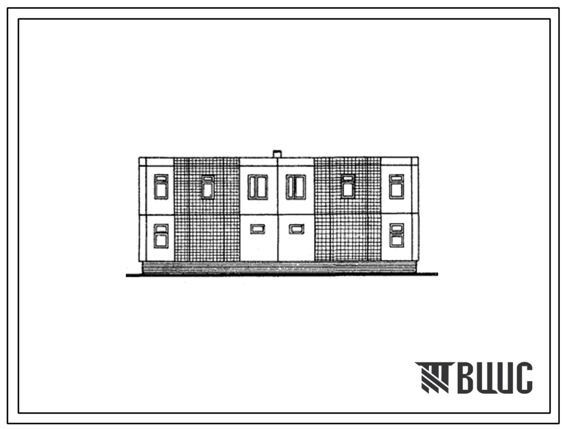 Типовой проект 141-213-6с Двухэтажный двухквартирный жилой дом с четырехкомнатными квртирами (со стенами из виброкирпичных панелей).