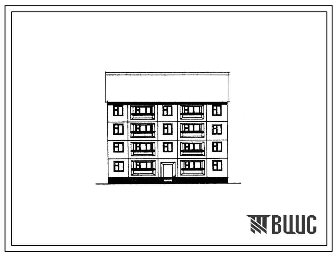 Типовой проект 97-0378с.13.89 Блок-секция 4-этажная 8-квартирная рядовая 3-4 для строительства в г. Ленинакане Армянской ССР