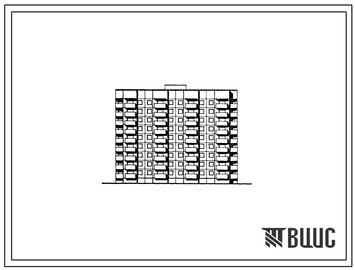 Типовой проект 90-0259.1.13.89 Блок-секция 9-этажная 72-квартирная рядовая 1-1-1-1-2-2-3-3 (для строительства в г. Омске и Омской области)