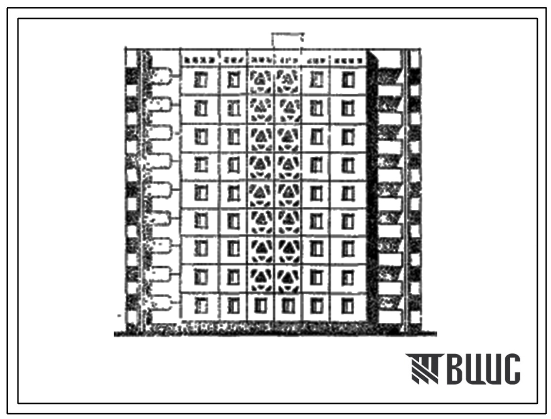 Типовой проект 148-037сп Блок-секция девятиэтажная 18-квартирная с двойным поворотом прямая 4Б-4Б.