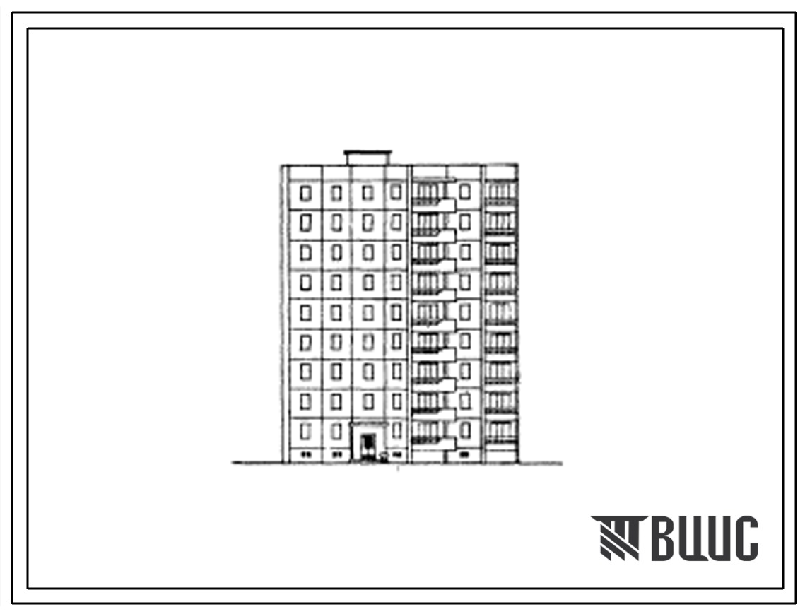 Типовой проект 153-03с Девятиэтажная блок-секция левая на 36 квартир (однокомнатных 1А-1, двухкомнатных 2А-9, 2Б-8, трехкомнатных 3А-9, четырехкомнатных 4А-9) со стенами из монолитного бетона. Для строительства в 4В климатическом подрайоне Грузинской ССР 
