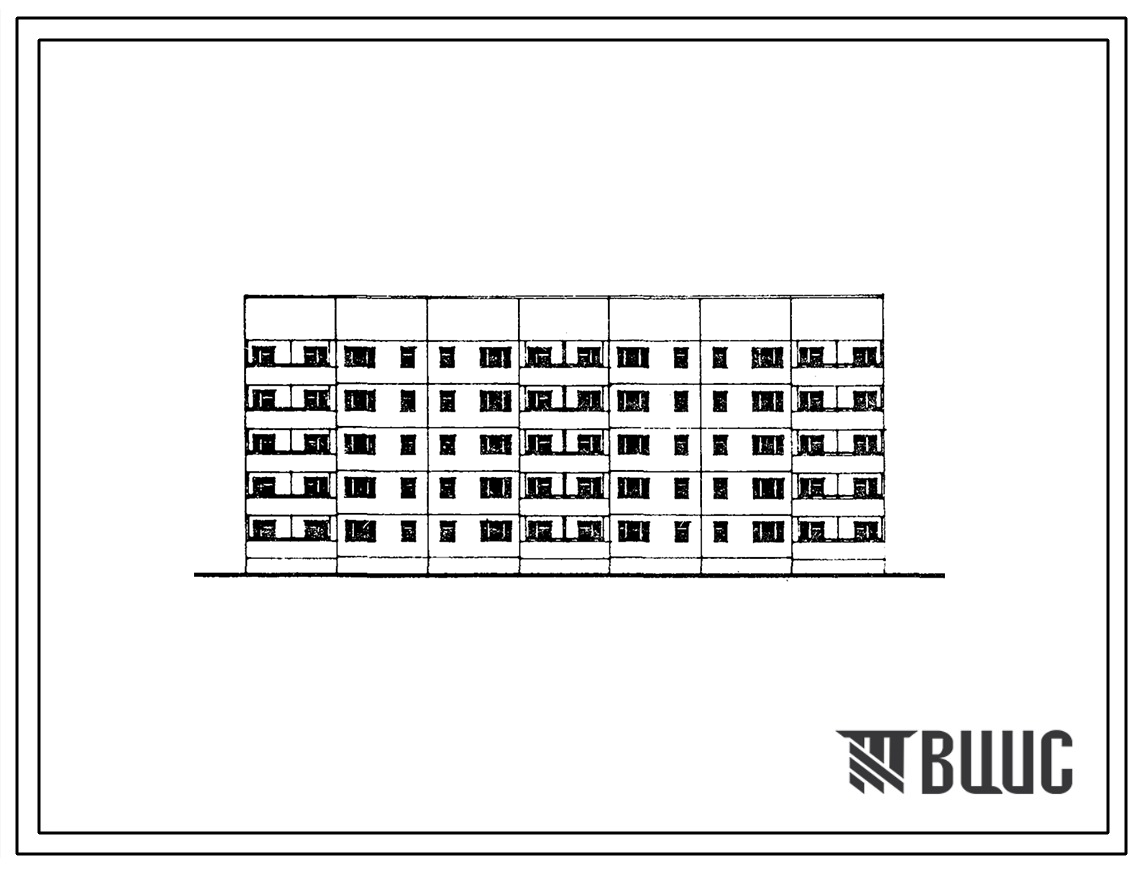 Типовой проект 83-042/1.2 Блок-секция 5-этажная 40-квартирная рядовая с торцевыми окончаниями. Для строительства в 1В климатическом подрайоне, 2 и 3 климатических районах.