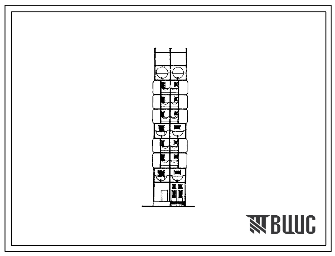 Типовой проект 97-0346c.23.88 9-этажный компоновочный объемно-планировочный элемент КОПЭ 9.1 для Кемеровской области