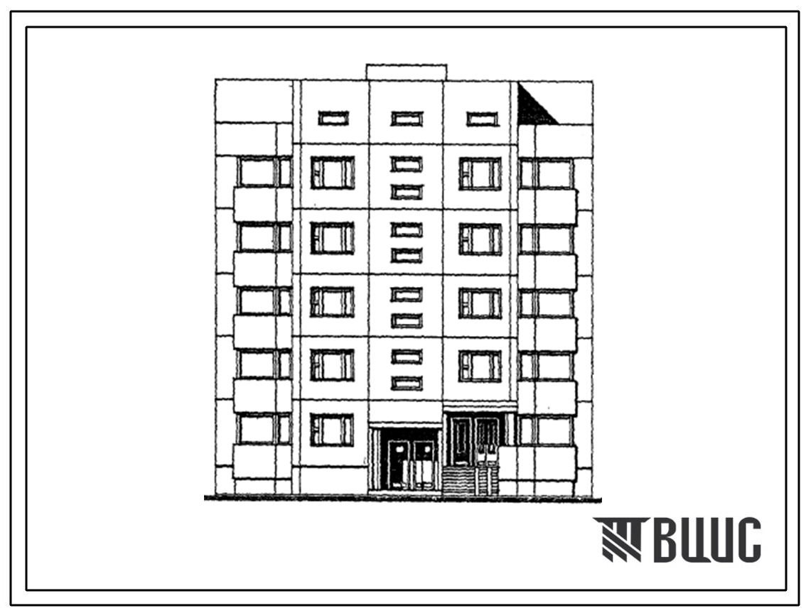 Типовой проект 122-075см.13.86 Блок-секция рядовая 5-этажная 15-квартирная 1Б-2Б-3Б (для строительства в г. Магадане и Магаданской области)