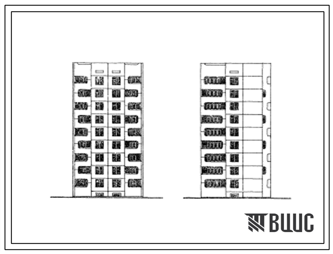 Типовой проект 147-06с Девятиэтажная жилой блок на 18 квартир (двухкомнатных 2Б-9, четырехкомнатных 4Б-9) для строительства в 3Б климатическом подрайоне сейсмичностью 7 баллов и 4В климатическом подрайоне сейсмичностью 8 баллов