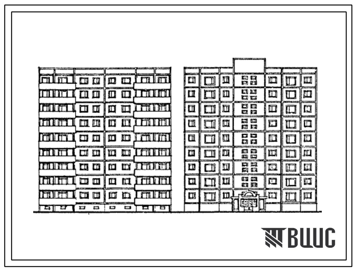 Типовой проект 133-018.13.88 Блок-секция девятиэтажная рядовая на 36 квартир. Для Эстонской ССР