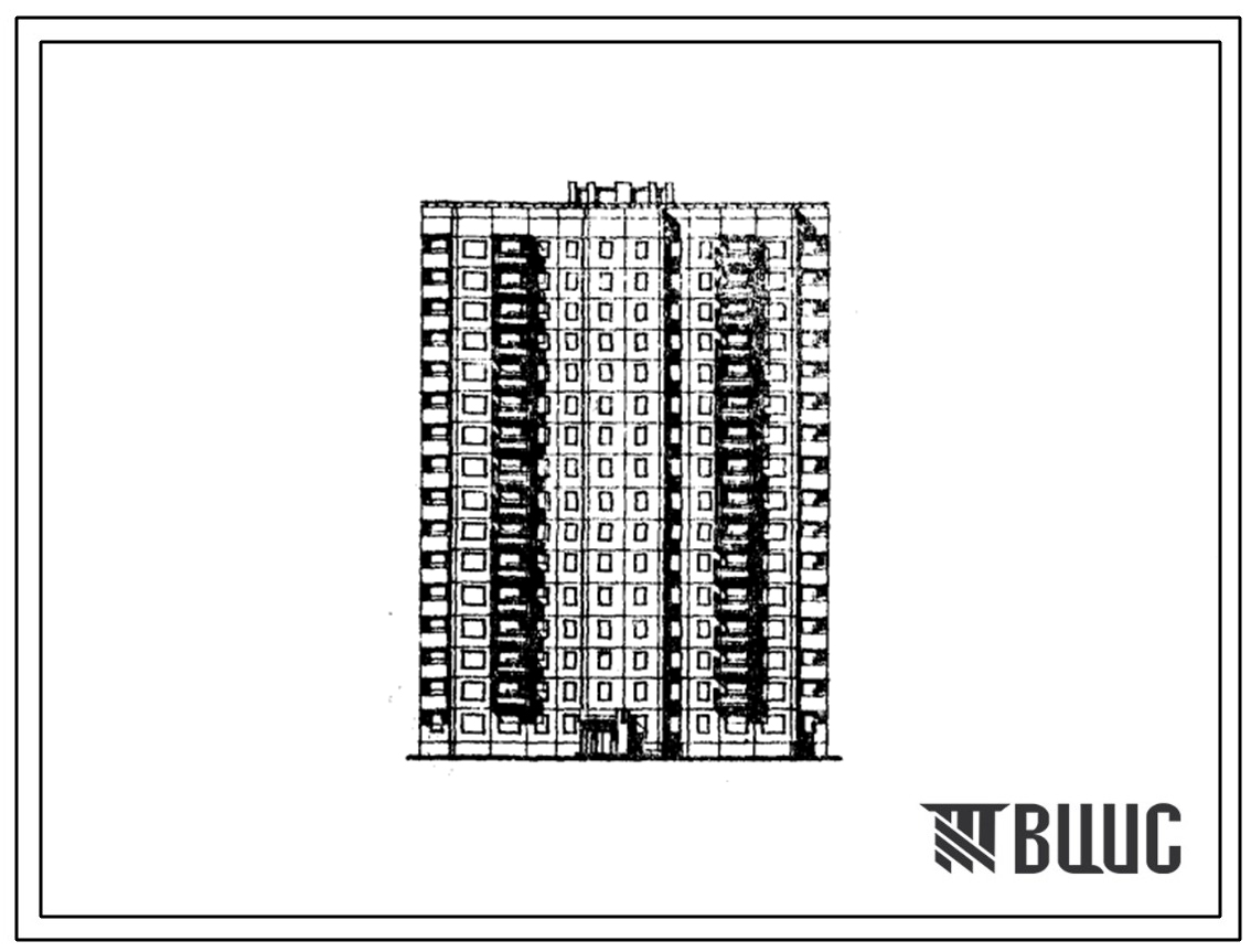 Типовой проект 94-073/1 Шестнадцатиэтажная блок-секция рядовая с торцевыми окончаниями на 95 квартир (двухкомнатных 2Б-32, трехкомнатных 3Б-63). Для строительства во 2 климатическом районе Украинской ССР