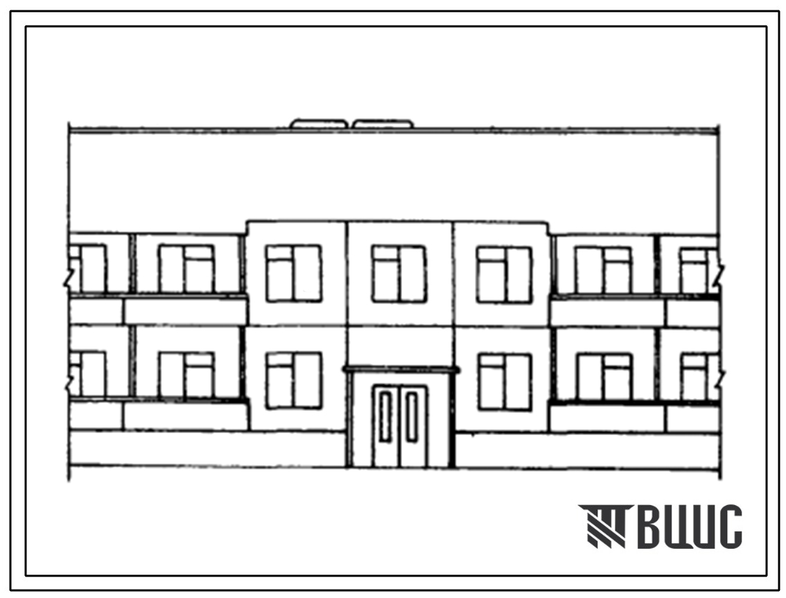 Типовой проект 48-011с Двухэтажная рядовая блок-секция на 4 квартиры 3Б-4Б
