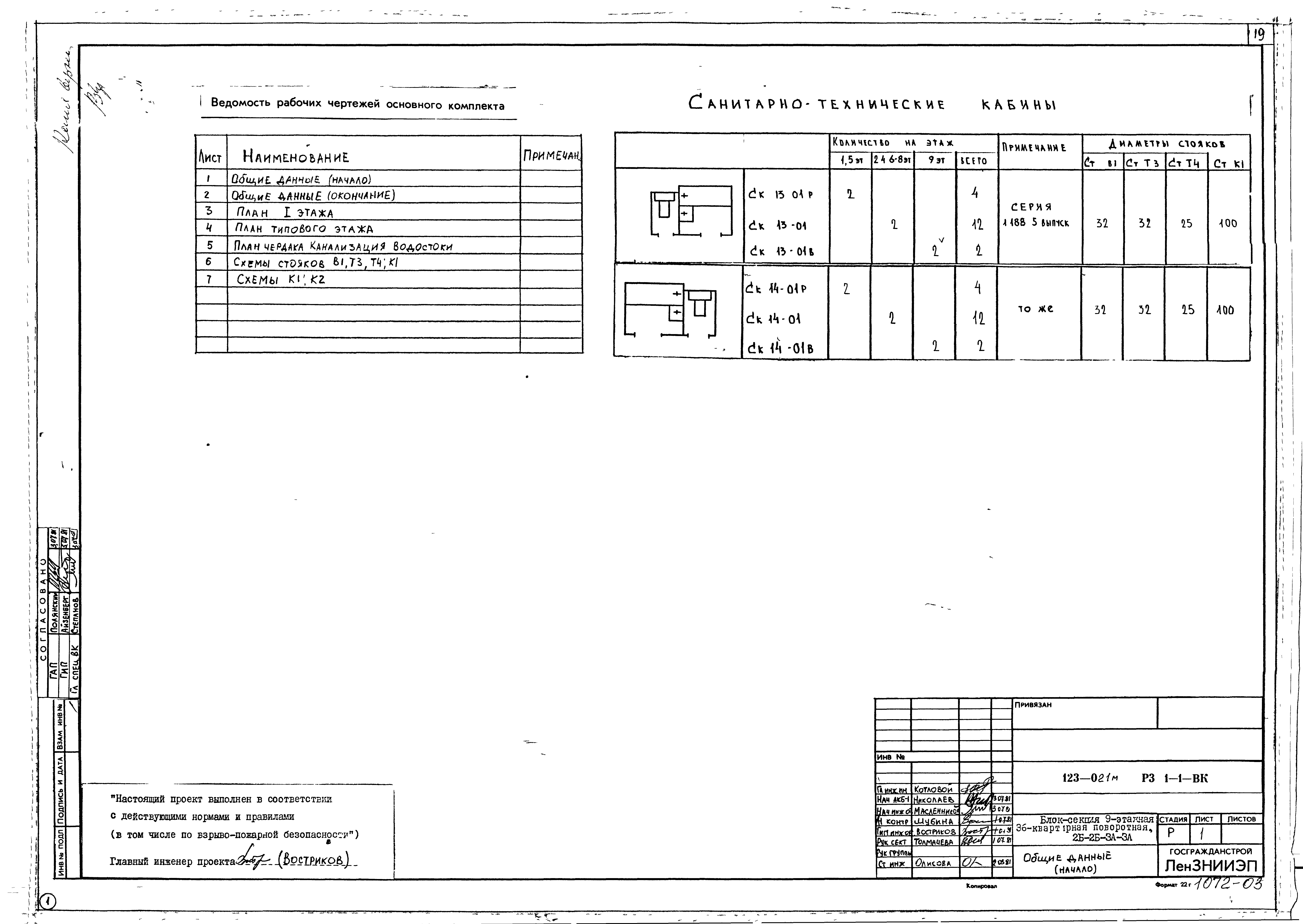 Состав фльбома. Типовой проект 152-011/1.2Альбом 12 Водопровод и канализация ниже отм. 0.000 (Р3.0-1)