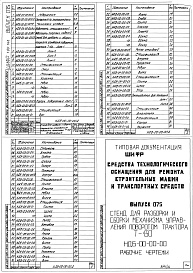 Состав альбома. Шифр 11.80-ТНО СредстваВыпуск 075 Стенд для разборки и сборки механизма управления поворотом трактора Т-130 НДБ-00-00-00