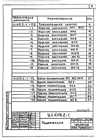 Состав альбома. Серия У.1.419.2-1 ГидроизоляцияВыпуск 1 Закладные и соединительные изделия. Рабочие чертежи