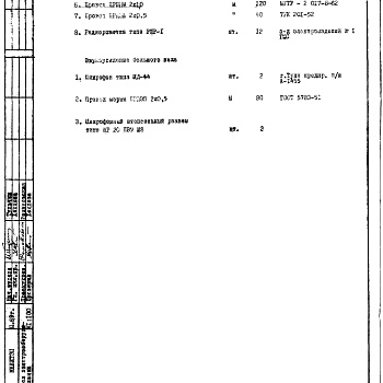 Состав фльбома. Типовой проект X-13Часть 5 Раздел 2 Звукотехническое оборудование
