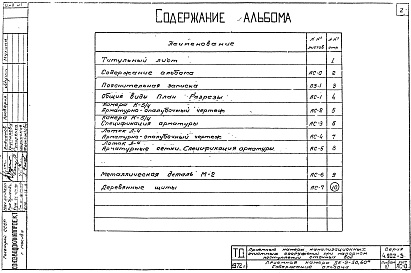 Состав альбома. Серия 4.902-3 ПриемныеАльбом 6 Приемные камеры на два трубопровода диаметрами 500-600 мм