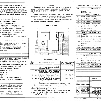 Состав фльбома. Типовой проект 284-1-189.83Альбом 1 Архитектурно-строительные и технологические чертежи 